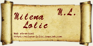 Milena Lolić vizit kartica